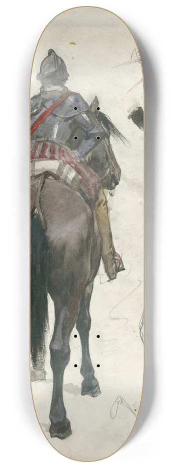 Nicolaas van der Waay - Krijgsman te paard op de rug gezien 8.25 inch art skate deck