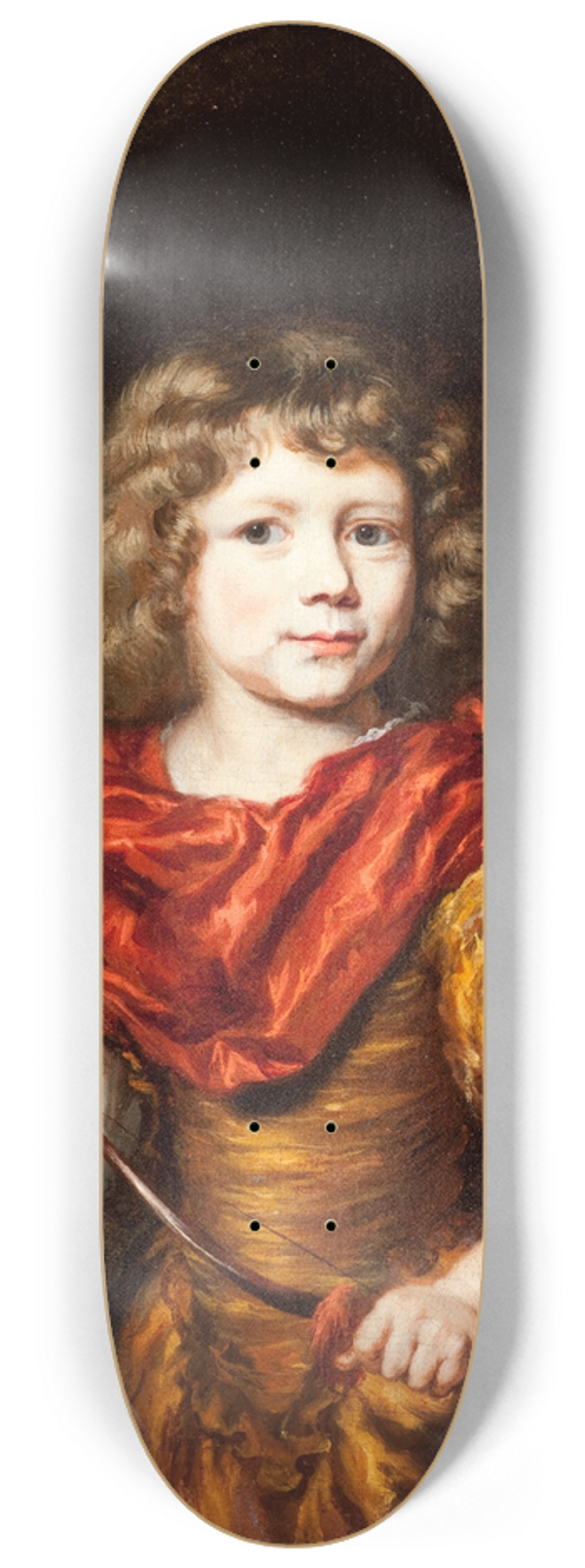 Nicolaes Maes - Portrait of a Boy with a Bow and a Dog (Amor) 8.25 inch art skate deck