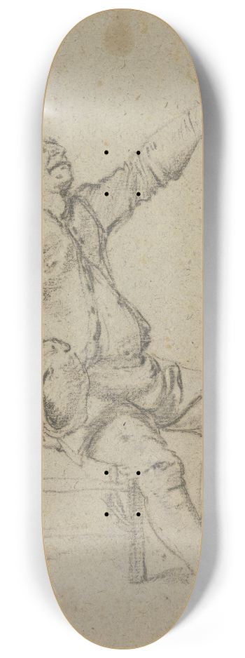 Nicolaes Molenaer - Sitting farmer 8.25 inch art skate deck