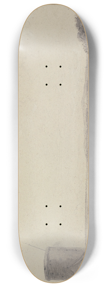 Antonie Waterloo - Landschaft, links ein Turm, einige Mauern und Huser, rechts Gebsch, Fernsicht 8.25 inch art skate deck