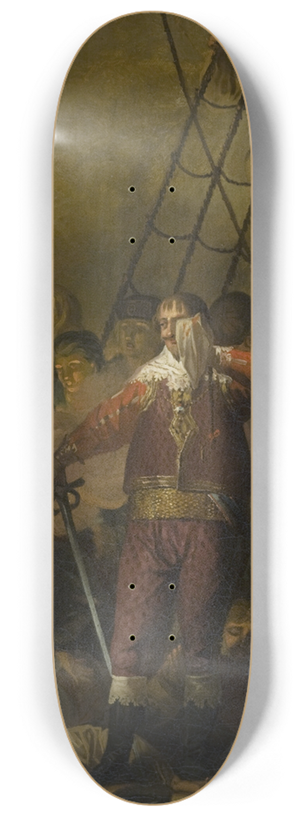 Nicolai Abildgaard - Christian IV Aboard His Flagship the Trinity 8.25 inch art skate deck