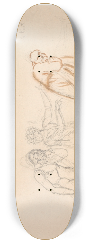 Nicolai Abildgaard - Davus Mysis og Chremes Studie til billedet Chremes lytter til tjenestepigen Mysis og Davus samtale 8.25 inch art skate deck