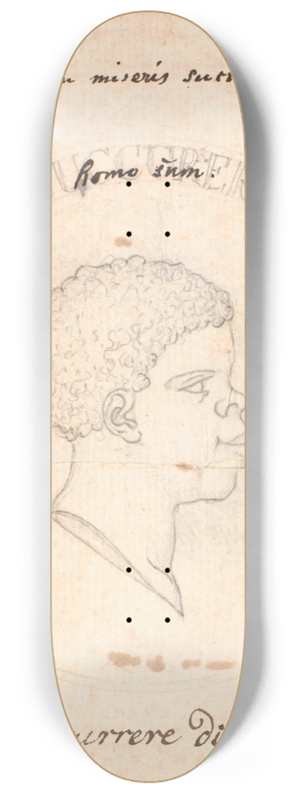 Nicolai Abildgaard - Hovedet af en sort afrikaner, indfldet i en cirkel 8.25 inch art skate deck