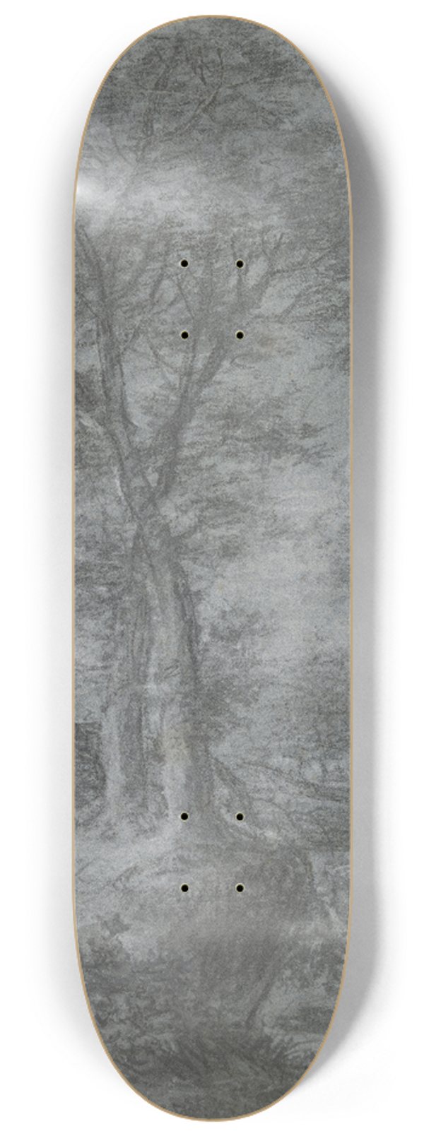 Antonie Waterloo - Wasserfall unter Bumen, links zwei Figuren 8.25 inch art skate deck