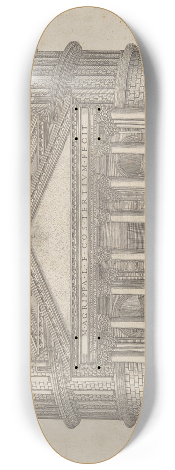 Nicolas Beatrizet - Pantheum Romanum nunc Mariae Cognomento 8.25 inch art skate deck