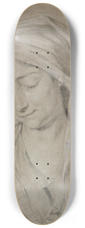 Nicolas Bernard Lpici - Brustbild einer niederblickenden Frau mit Kopftuch 8.25 inch art skate deck