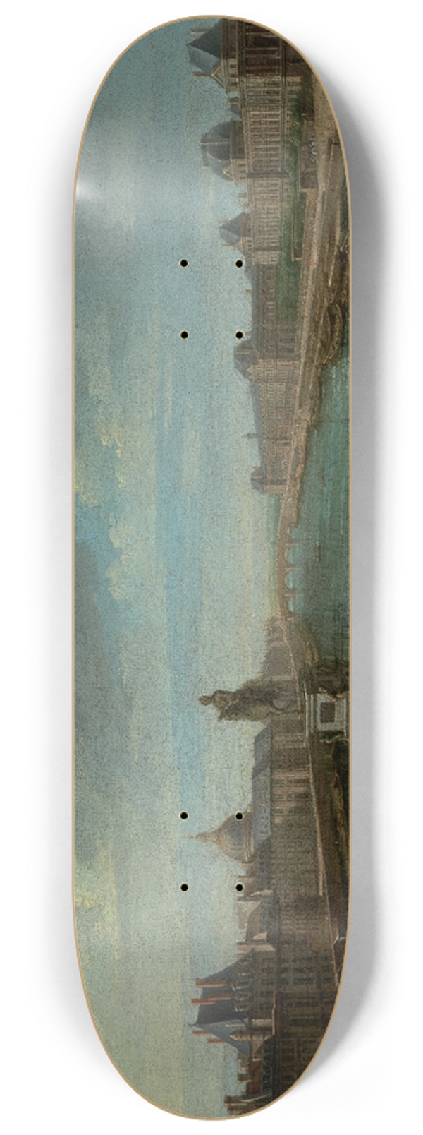 Nicolas Jean-Baptiste Raguenet - A View of Paris from the Pont Neuf 8.25 inch art skate deck