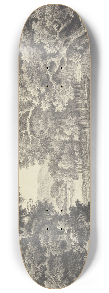 Nicolas Joseph Vergnaux - Waldlandschaft mit einem Gterwagen 8.25 inch art skate deck