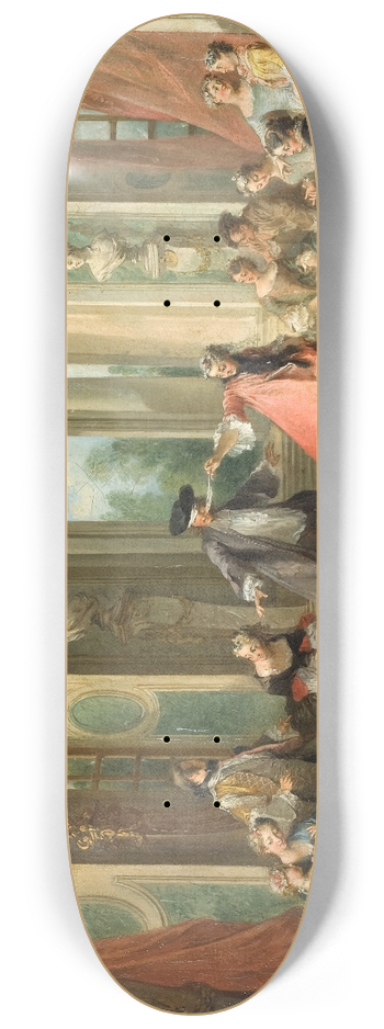 Nicolas Lancret - Blind Mans Buff 8.25 inch art skate deck