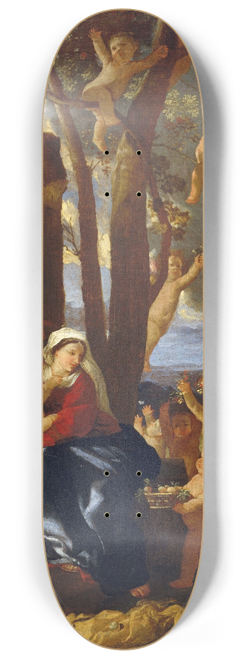 Nicolas Poussin - The Holy Family with Saint John the Baptist 8.25 inch art skate deck