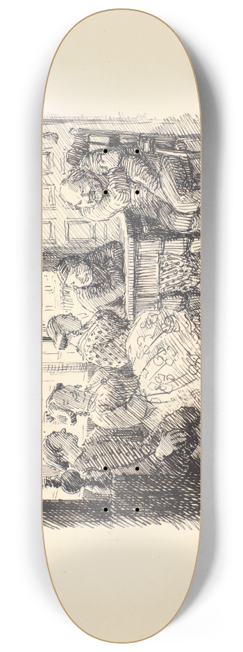 Niels Skovgaard - Den lille hvide kat 8.25 inch art skate deck