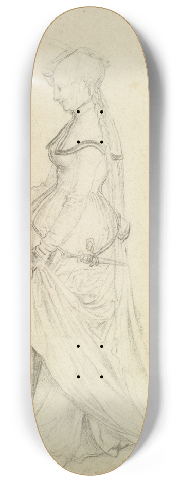 Niklaus Manuel - Studie zu einer Trichten Jungfrau 8.25 inch art skate deck