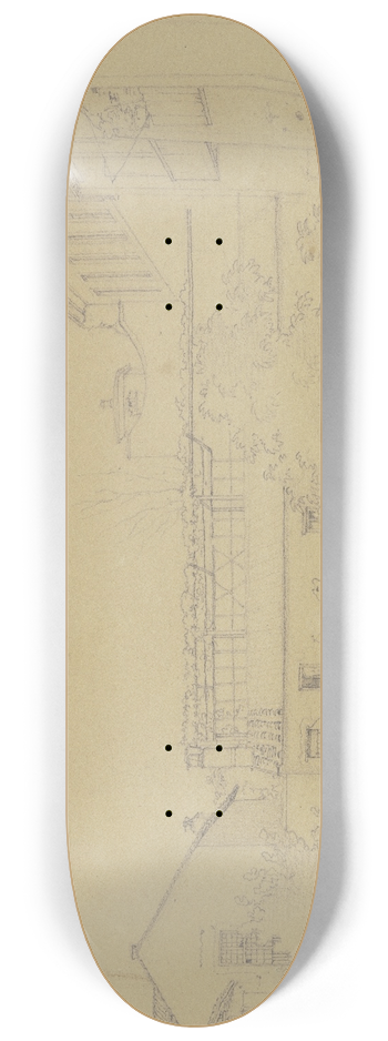 Nikolaus Hoff - Aussicht aus dem Fenster der Unterkunft des Knstlers im Hause Bianchemi Cecarelli in Rom 8.25 inch art skate deck