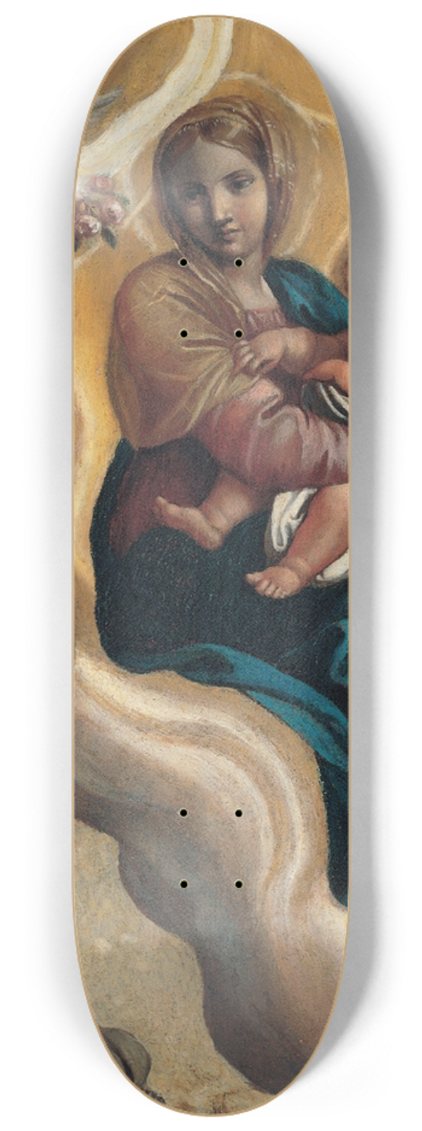 Antonio Carracci - Madonna with the Child and Saint Francis 8.25 inch art skate deck