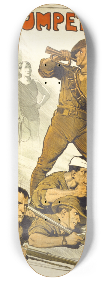 Norman Lindsay - The trumpet calls 8.25 inch art skate deck
