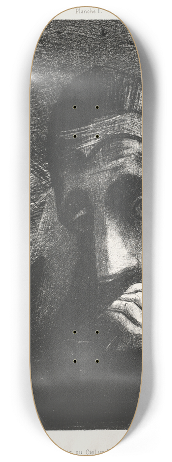 Odilon Redon - In My Dream I Saw in the Sky a Face of Mystery 8.25 inch art skate deck