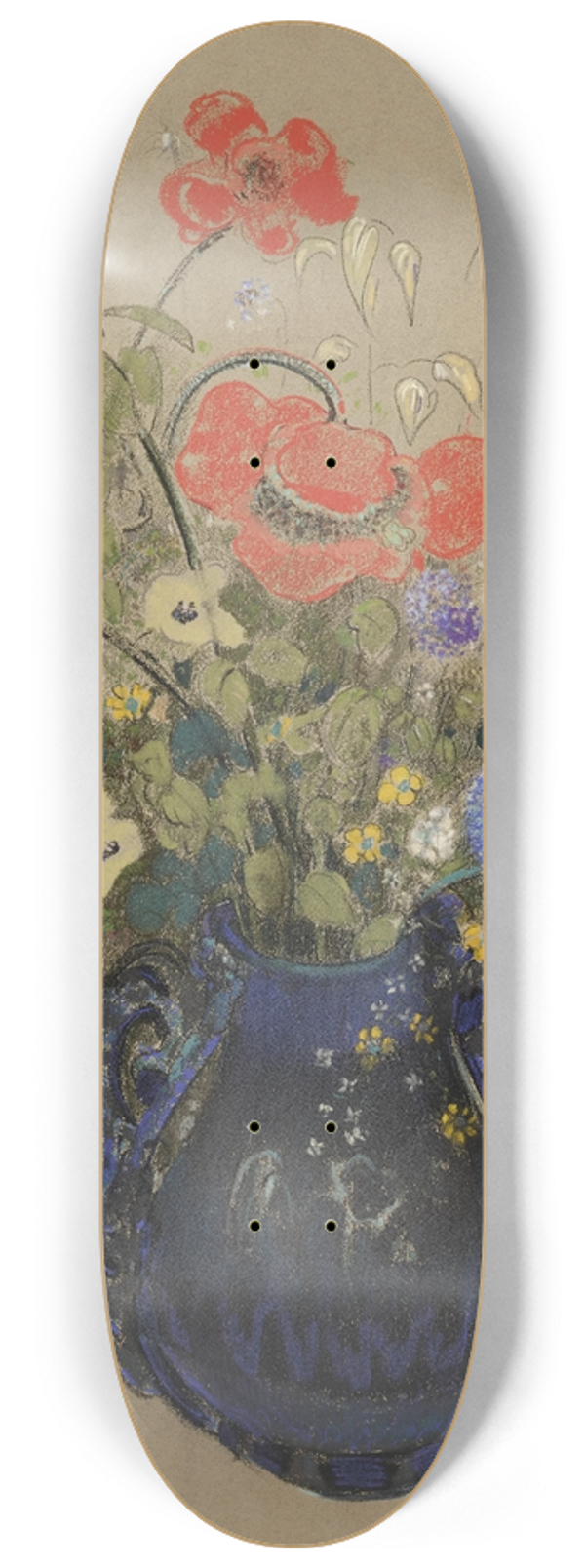 Odilon Redon - Vase de fleurs 8.25 inch art skate deck