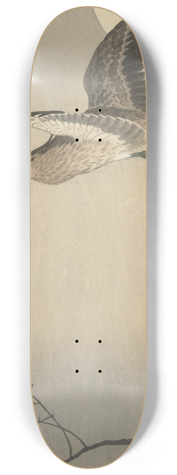 Ohara Koson - Heron and moon 8.25 inch art skate deck