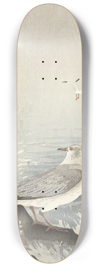 Ohara Koson - Seagull on rock 8.25 inch art skate deck