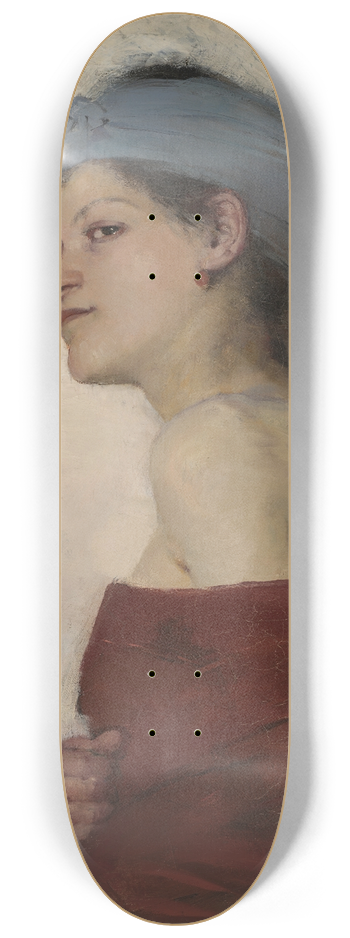 Olga Boznanska - Portrait of a Woman  Gypsy Woman 8.25 inch art skate deck