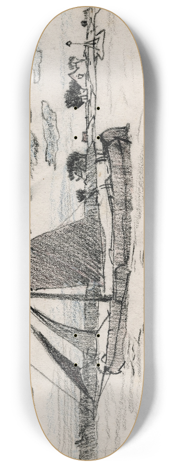 Adolf le Comte - Schuit op een meer 8.25 inch art skate deck