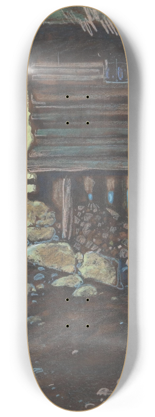 Oskar Mulley - Bergbauernhof Pastell 8.25 inch art skate deck