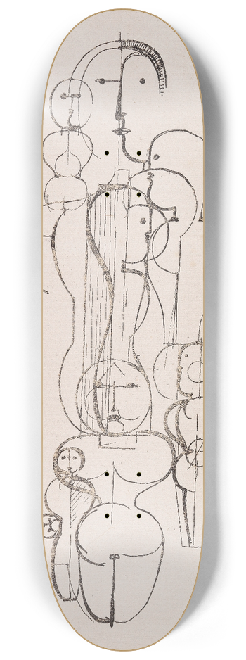 Oskar Schlemmer - Konzentrische Gruppe (Figurenplan K1) 8.25 inch art skate deck