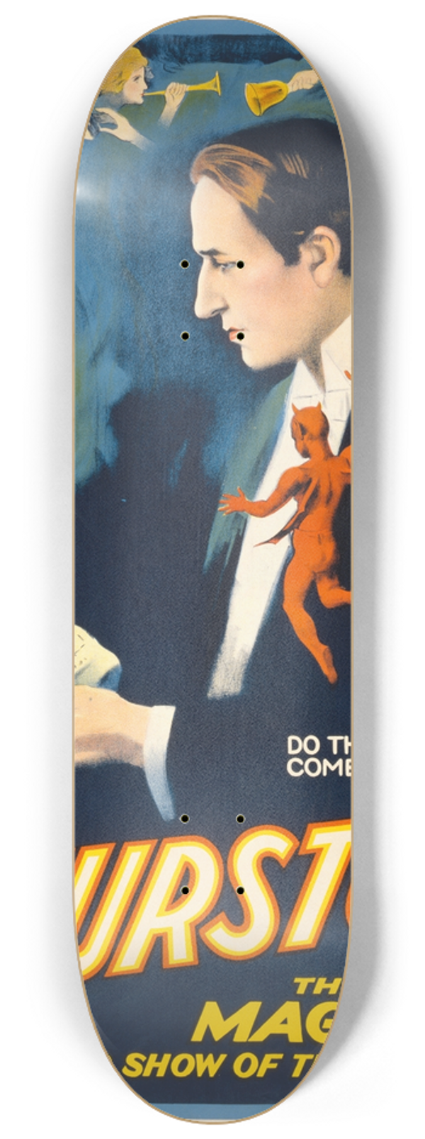 Otis Lithograph Co - Thurston the great magician the wonder show of the universe. 8.25 inch art skate deck