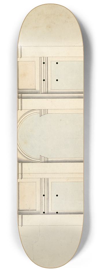 Antonio Maria Visentini - Elevation of Wall Decoration in the Villa Medici 8.25 inch art skate deck