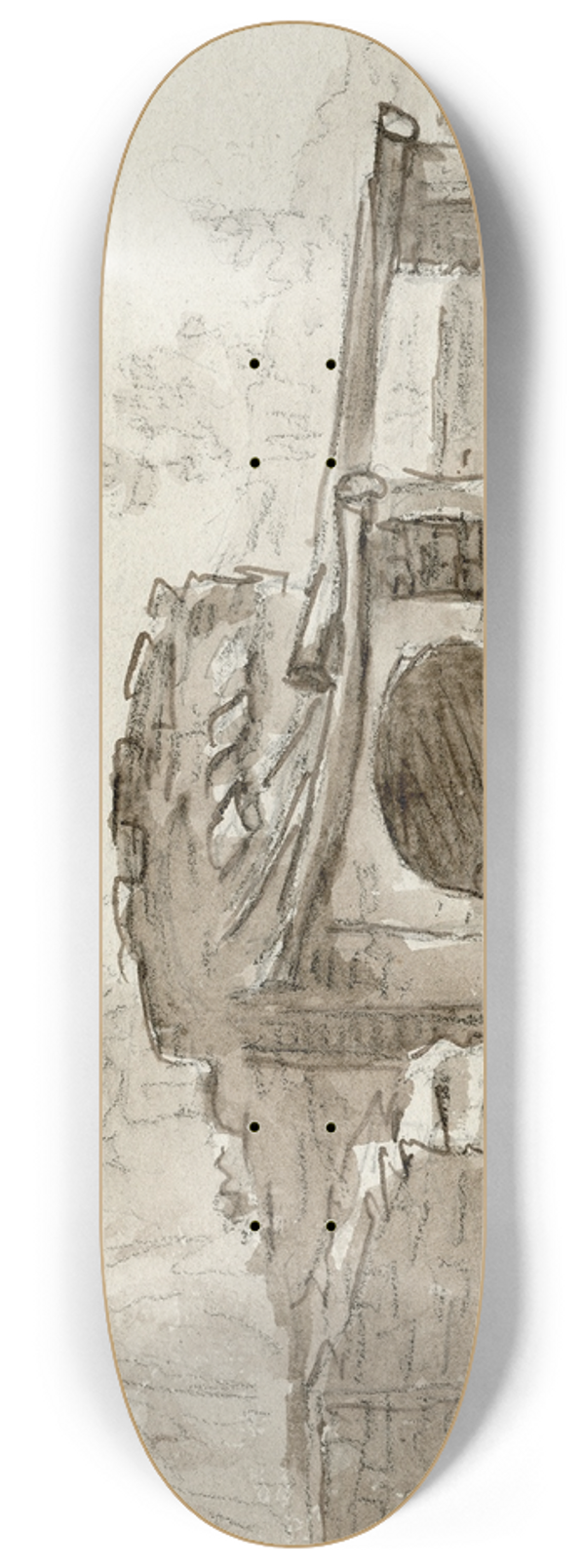 Otto Howen - Gezicht in de omgeving van Gerona 8.25 inch art skate deck