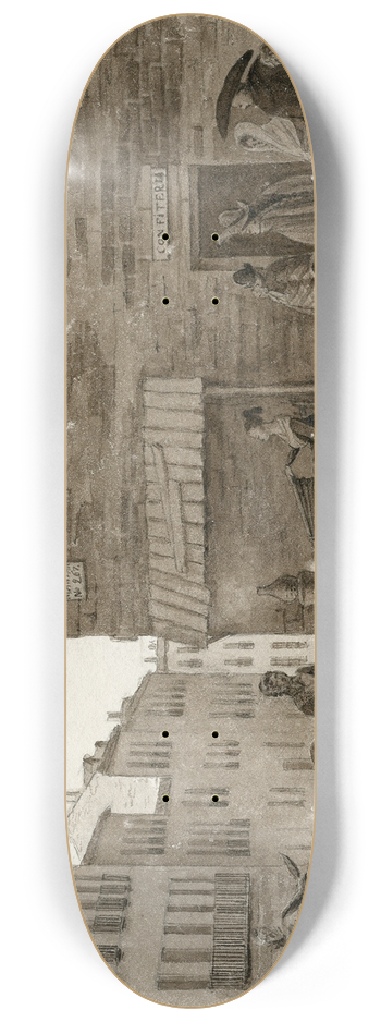 Otto Howen - Straatgezicht te Madrid 8.25 inch art skate deck