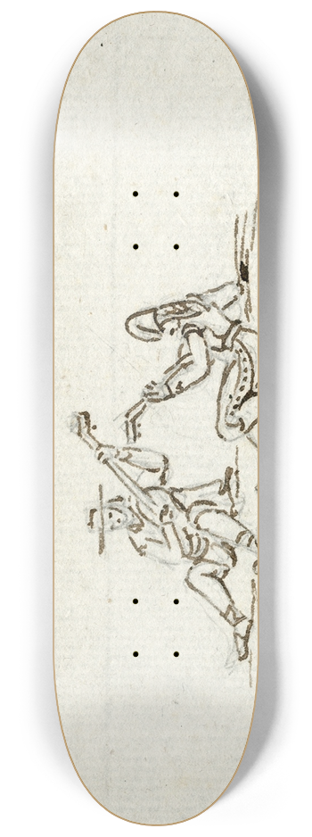 Otto Howen - Twee gitaar-spelende mannen 8.25 inch art skate deck