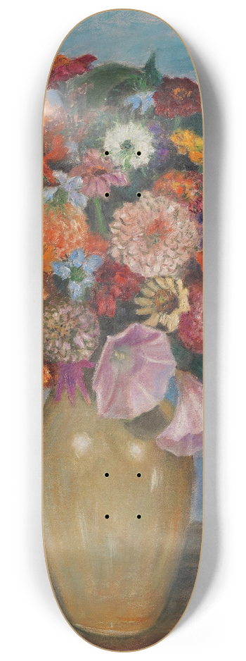 Otto Modersohn - Zinnien und Malven 8.25 inch art skate deck