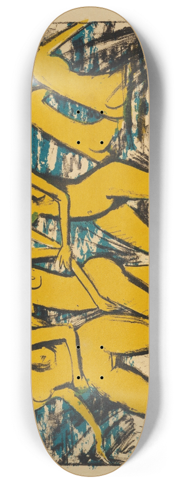 Otto Mueller - Fnf gelbe Akte am Wasser 8.25 inch art skate deck
