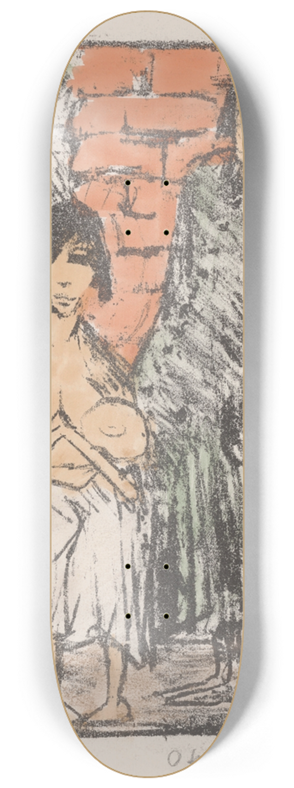 Otto Mueller - Polnische Familie 8.25 inch art skate deck