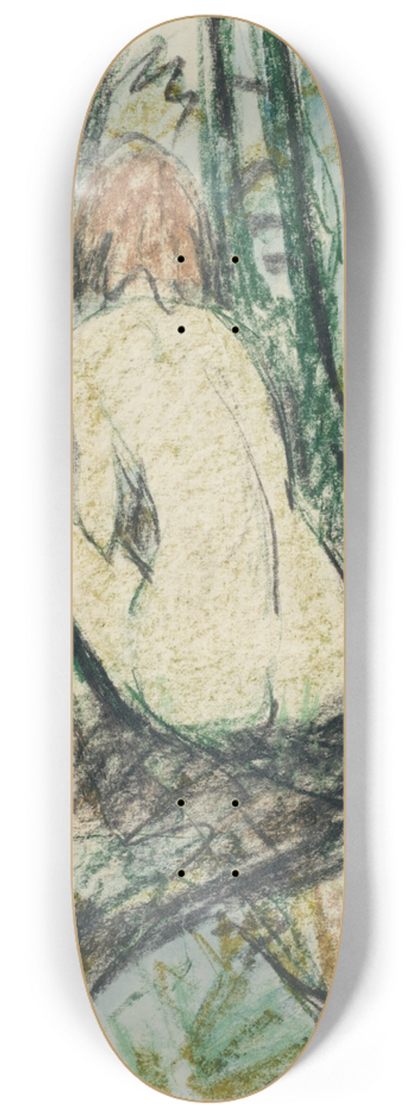 Otto Mueller - Sitzender Rckenakt im Wald 8.25 inch art skate deck