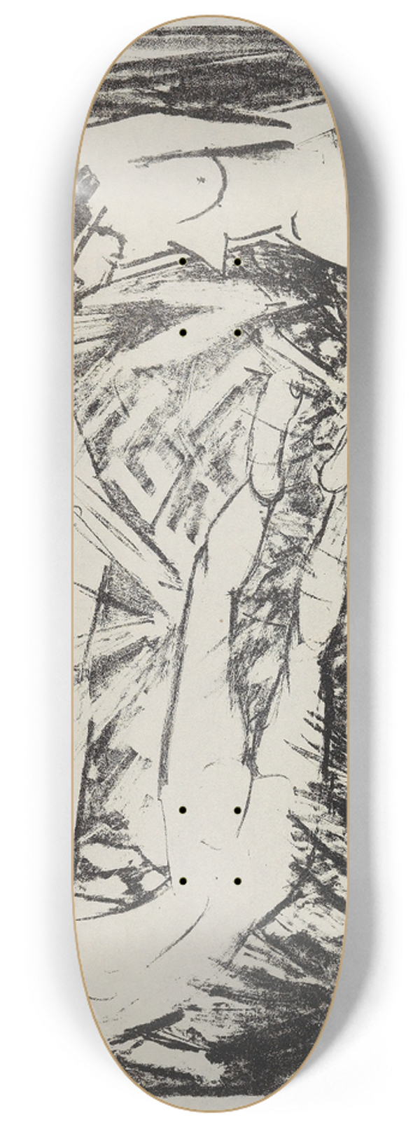 Otto Mueller - Sitzendes und zwei liegende Mdchen im Gras (Drei Akte) 8.25 inch art skate deck