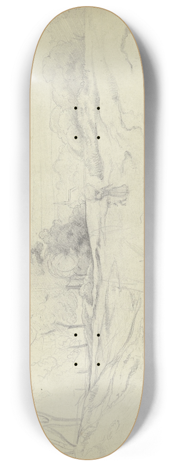 Otto Scholderer - Ansicht der Umgebung von Kronberg 8.25 inch art skate deck