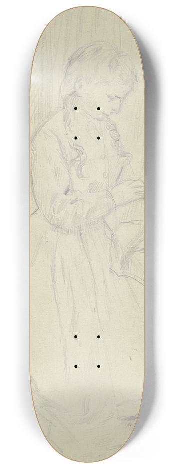 Otto Scholderer - Luise Scholderer stickend 8.25 inch art skate deck