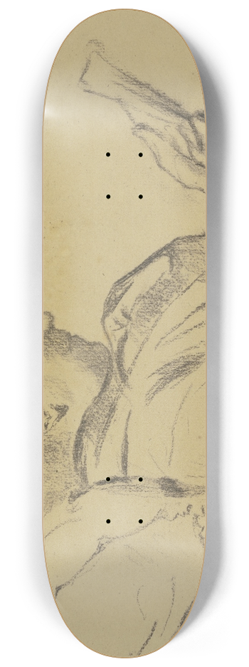 Otto Scholderer - Luise Scholderer, Zeitung lesend 8.25 inch art skate deck