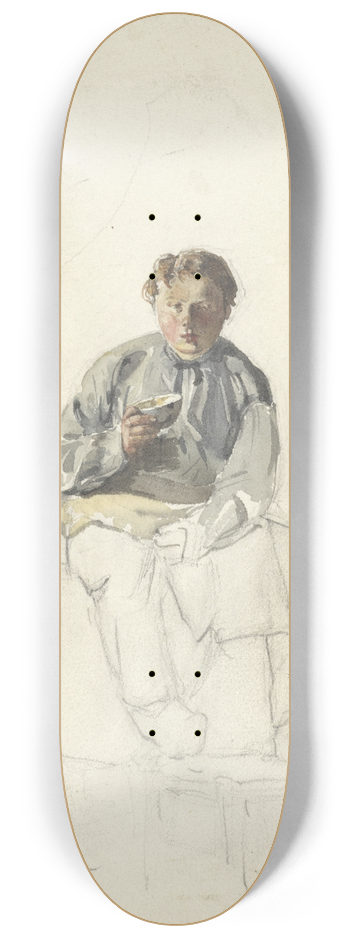 Adolf le Comte - Zittende jongen met een kopje 8.25 inch art skate deck