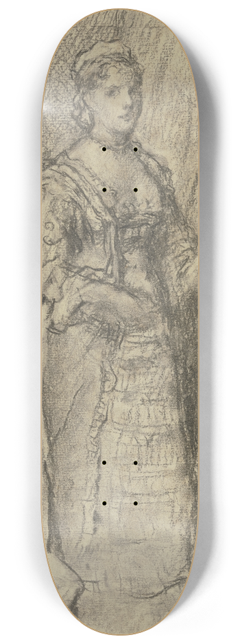 Otto Scholderer - Stehende Dame im Rschenkleid 8.25 inch art skate deck