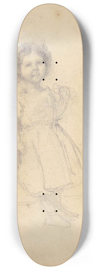 Otto Scholderer - Stehendes kleines Mdchen, an einen Stuhl gelehnt 8.25 inch art skate deck