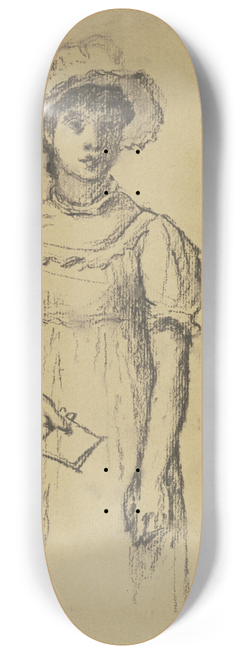 Otto Scholderer - Stehendes Mdchen mit Brief 8.25 inch art skate deck