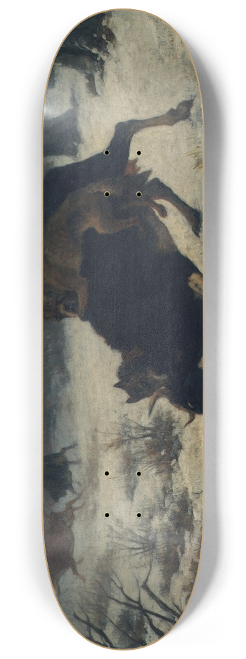 Otto von Thoren - Eine Kuh wird von Wlfen angefallen 8.25 inch art skate deck