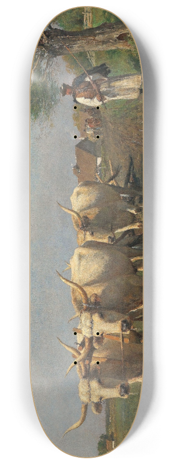 Otto von Thoren - Ungarischer Bauer mit Steppenrindern 8.25 inch art skate deck