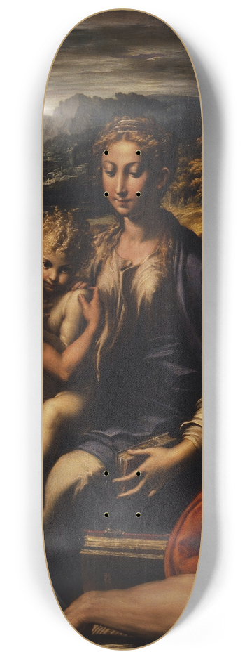 Parmigianino - Madonna con Bambino, San Giovanni Battista, la Maddalena e Zaccaria (Madonna di San Zaccaria) 8.25 inch art skate deck