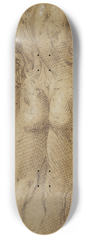 Parmigianino - Stehender mnnlicher Akt in Rckenansicht 8.25 inch art skate deck