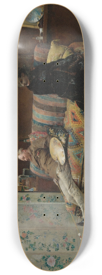 Pascal-Adolphe-Jean Dagnan-Bouveret - Bouderie (Gustave Courtois In His Studio) 8.25 inch art skate deck