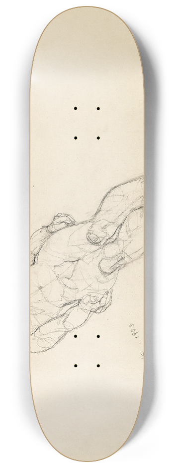 Anton Kolig - Liegender mnnlicher Akt 8.25 inch art skate deck